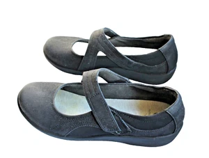 CLARKS CLOUDSTEPPERS Black Leather/Fabric Comfort Shoes, US Size 8.5M, VGC - Picture 1 of 7