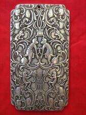 Old Chinese Tibet Silver Carved Double Monkey Gua Yin Pendant Waist Tag ai2611