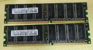 2x Samsung M368L6523DUS-CB3 512MB DDR1 PC2700U 333MHz CL2.5 Desktop Memory - Picture 1 of 2