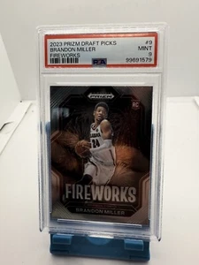 2023 Panini Prizm Draft Picks BRANDON MILLER (RC) #9 Fireworks PSA 9 MINT - Picture 1 of 2