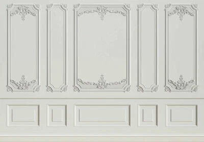 Classic Interior Wall with Moulding Vinyl Backdrop Studio Props Photo Background - Image 1 of 4