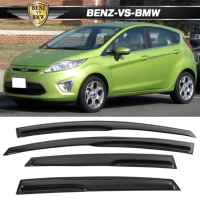 Fits 11-19 Fiesta Hatchback Mugen Style Acrylic Window Visors 4Pc Set - Image 1 of 4