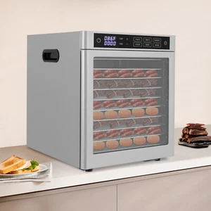 NUEVO 10 Bandejas 800W Máquina Deshidratadora de Alimentos Acero Inoxidable Secado de Frutas Cecinas EE. UU. - Imagen 1 de 23