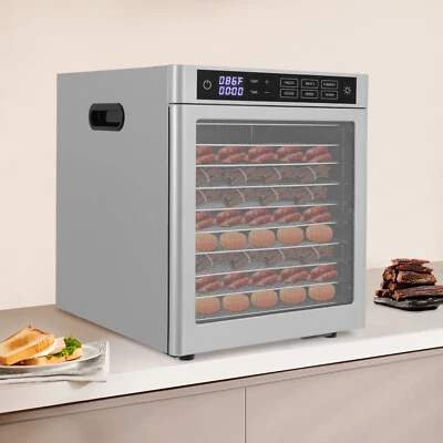 NUEVO 10 Bandejas 800W Máquina Deshidratadora de Alimentos Acero Inoxidable Secado de Frutas Cecinas EE. UU. Foto 1 de 4