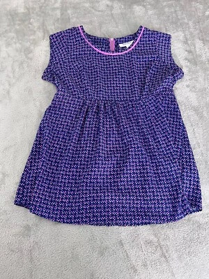 Motherhood Maternity Babydoll Top Small Career Back Zipper Blue Pink Print - Image 1 of 4