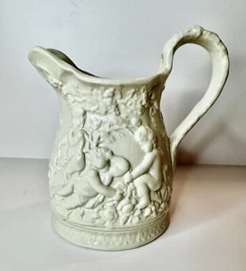 Vintage Porzellan Cherubs Trauben & Blätter verziert Milchkännchen Milchkännchen 5" hoch - Bild 1 von 6