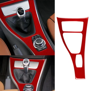 Red Carbon Fiber Central Control Gear Shift Panel Cover For BMW E93 M3 2007-13 B - Picture 1 of 13