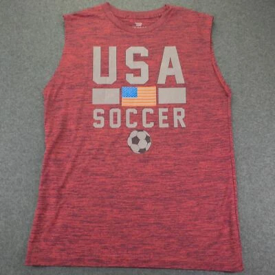 Tek Gear Mens Shirt Red Extra Large Sleeveless Crew Neck USA Soccer Logo - Image 1 of 4