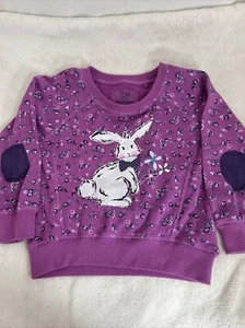 Young dimensions girls purple flower elbows rabbit design sweatshirt size 6-7 - Picture 1 of 3