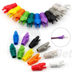 RJ45 Connector Boot Cat6 Cat5e Ethernet Network Patch Cable Ends Cover Boots DIY - Picture 1 of 7