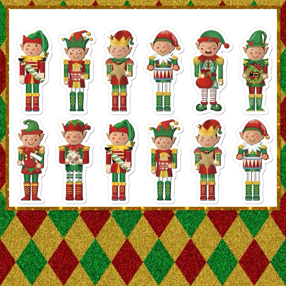 Pegatinas de elfos de Navidad de 1,5 pulgadas Foto 1 de 1