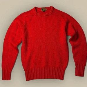Men’s Sweater Size XL Red 100% Pure Wool Chunky Knit Christmas Boston Traders - Picture 1 of 3