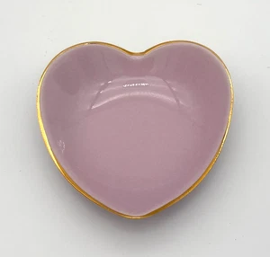 Piatto Apilco Porcellana Francia Rosa a Forma di Cuore Bordo Oro Casa di Campagna Francese - Foto 1 di 7