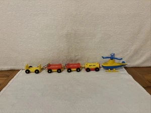 Vintage Fisher Price Little People Airport Fuel Cart Helicopter Vehicle Lot of 5 - Picture 1 of 18