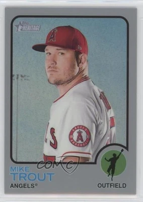 2022 Topps Heritage Chrome Silver Refractor /373 Mike Trout #100 - Image 1 of 2