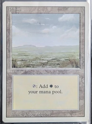 Plains (Jesper Myrfors) | MTG 3ED Revised | Land White Mana | Old School | MP - Image 1 of 3