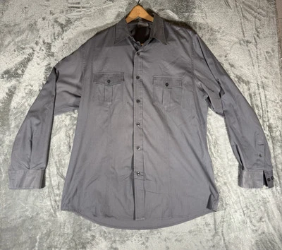 Chef Works Cook Shirt Mens Size Medium Cool Vent Long Sleeve Button Gray - Image 1 of 4