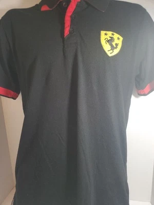 Camisa Polo Franky Max Ferrari Bordada Negra Manga Corta Talla Grande L Foto 1 de 2