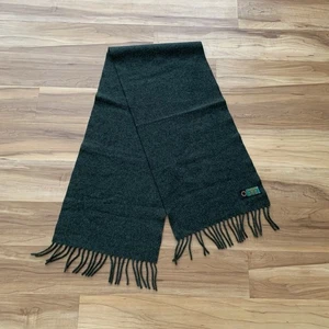 Lambswool Scarf Unisex Green Pure Wool Fringe Made in Italy 52” - Picture 1 of 3