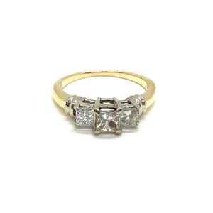 Fede Nuziale Donna Diamante 3 Diamanti .58 Carati T.W. Oro 14K 2 toni (EPJ020674) - Foto 1 di 6