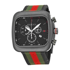 GUCCI Rare Swiss Coupe 44mm Chronograph Square Black Dial Men's Watch YA131202 - Bild 1 von 5