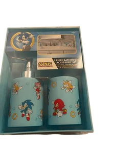 Neu Sonic the Hedgehog 3-teiliges Badezimmerzubehör-Set - Bild 1 von 7