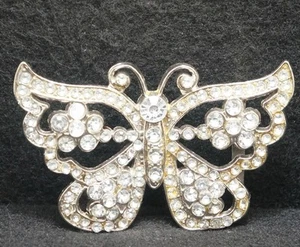WL15152 VINTAGE 1970s ***RHINESTONE BUTTERFLY*** INSECT FASHION MENS BELT BUCKLE - Imagen 1 de 2