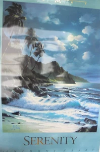 Anthony Casay Serenity Poster Tropical Large Art Print 36 x 24 Ocean Hawaii - Picture 1 of 12
