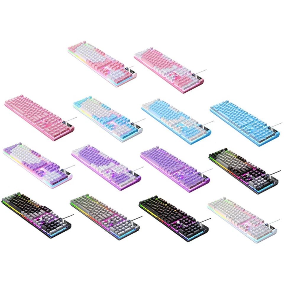 Mechanical Gaming Keyboard RGB Backlit USB LED Lighting Effects Multimedia - Image 1 of 1