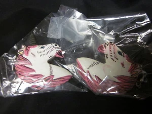 Einhorn Ohrringe Handarbeit weißes Pferd Pony Kopf 2" Silberdrähte neu kostenloser Versand - Bild 1 von 4