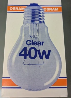 5X OSRAM CLASSIC STYLE 40W CLEAR EDISON SCREW (E27) DIMMABLE BULB (PACK OF 5) - Image 1 of 4