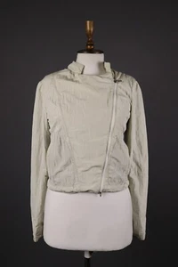 Armani Collezioni Beige Asymmetric Zip Cropped Jacket Size 38 - Picture 1 of 14
