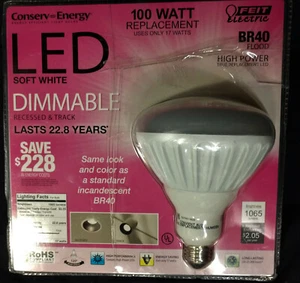 Feit Electric Conserv-Energy Dimmable BR40 LED 100 W Flood Light Bulb Open Box - Picture 1 of 5