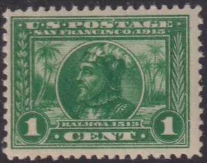 EE. UU. Sc # 397 MNH 1c VERDE - PANAMÁ-PACÍFICO, VASCO de BALBOA Sc CAT $35 - Imagen 1 de 1