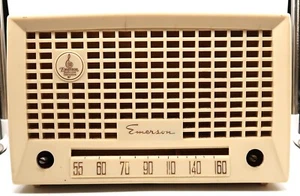 Vintage Emerson Tube Radio Model 653 Rare White Parts Repair List of Repairs - Picture 1 of 19