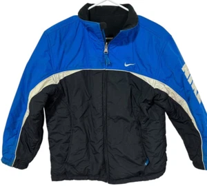 VINTAGE Nike Youth Jacket Coat Size XL Blue Windbreaker Reversible Boys 90s - Picture 1 of 23