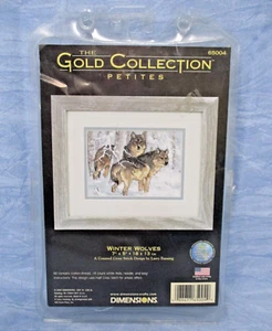 Gold Collection Petites Winter Wolves Small Cross Stitch Kit Wolf Wildlife - Picture 1 of 4