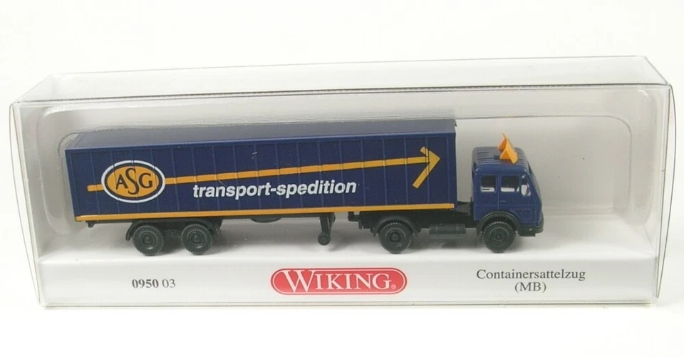 Mercedes-Benz Containersattelzug Asg Transport-Spedition 1:160 WIKING - Immagine 1 di 1