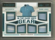 2020 Leaf In The Game Used ROGER FEDERER Gear 6 Way Patch Platinum Blue 3/7 #20