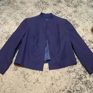 Vintage Pendleton Women's Virgin Wool Blazer Size 36 Blue Purple Open Front - Picture 1 of 7