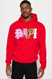 New Nova Men Major League "Latino Inspired" Papi Hoodie Red XL - Picture 1 of 3