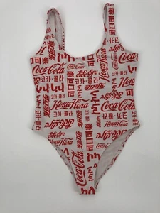 Coca Cola Swimsuit Bathing Women's Red White One Piece Scoop Neck Size Large - Picture 1 of 5