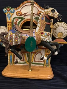 Tobin Farley Wurlitzer Edition Christmas Memories Black Musical Carousel Horse - Picture 1 of 11