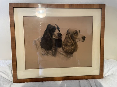 Lithographie de Léon Danchin – Deux chiens Setters – Édition numérotée 353/500 – - Photo 1/4