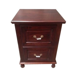 2 DRAWERS FILING CABINET OFFICE FURNITURE ANTIQUE STYLE SOLID MAHOGANY WOOD - Picture 1 of 6