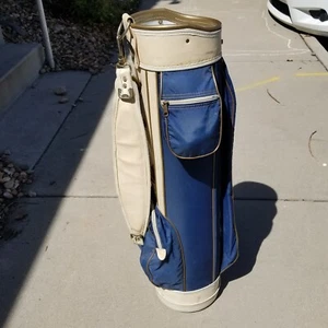 Professional Golf Cart Bag Blue USA Vintage 14 Way Dividers Ron Miller? - Picture 1 of 12