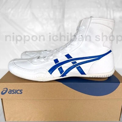 【Made to order】ASICS Wrestling Shoes 1083A001 EX-EO TWR900 White x Blue x White - Image 1 of 4