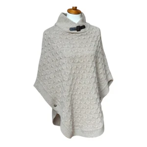 Chiaramente Poncho Cape Wool Blend Tan Made in Italy O/S - Bild 1 von 11