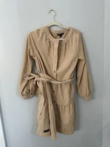 Simply Southern Small Tan Corduroy Belted Button Down Dress Boho - Picture 1 of 7