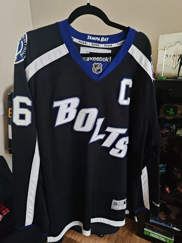 NHL Tampa Bay Lightning Bolts Alternate Jack Harris Reebok Hockey Jersey Size XL Cover